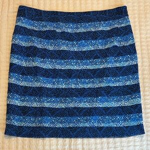 White House Black Market Blue Striped Skirt